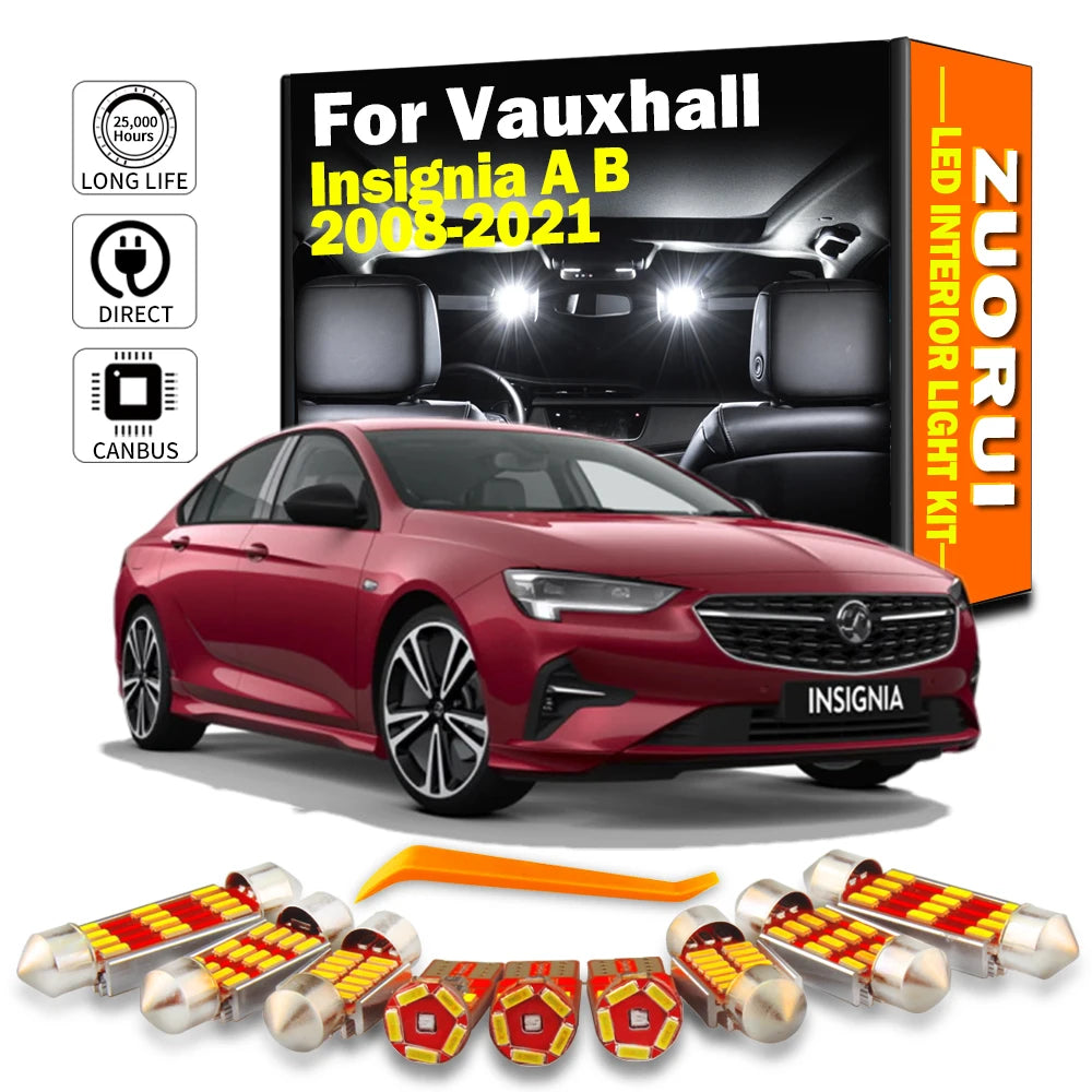 LED Interior Light Kit for Vauxhall Insignia A B 2008- 2015 - Canbus Dome Map Door Trunk Bulbs | AUTOKITSHOP