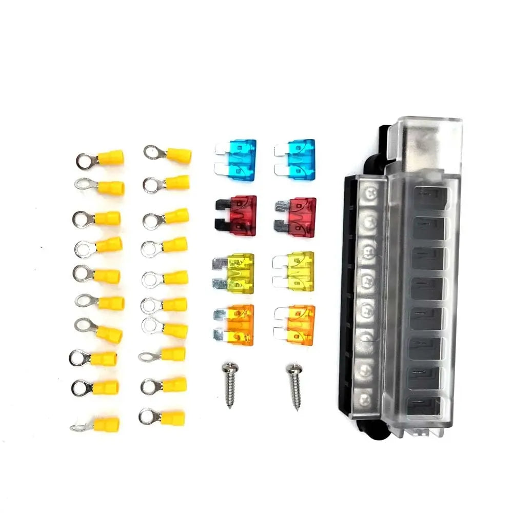 8 Way Automobile Fuse Box Blade Fuses Terminal Kit For 32V Car Truck Boat Marine