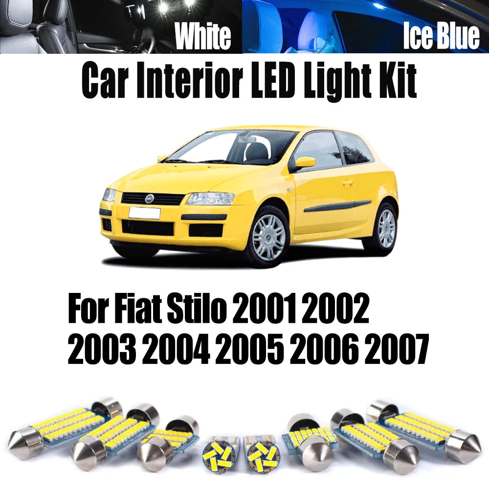 14-Piece LED Interior Light Kit for Fiat Stilo - Canbus Error-Free Bulbs | AUTOKITSHOP