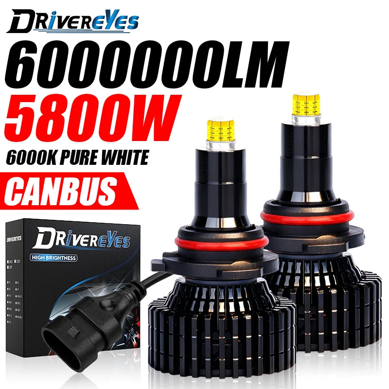6000000LM 5800W 3D 360 H7 Led Canbus Car Headlight Bulb H11 H1 HB3 9005 HB4 9006 9012 Auto