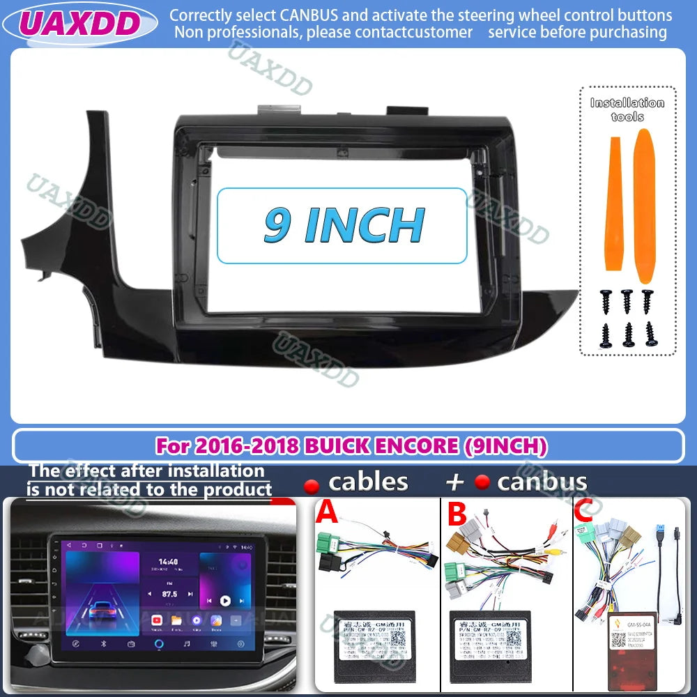 9 Inch Car Facia For BUICK ENCORE 2016-2018 Panel Dash One Double Din DVD Frame Canbus 2 D