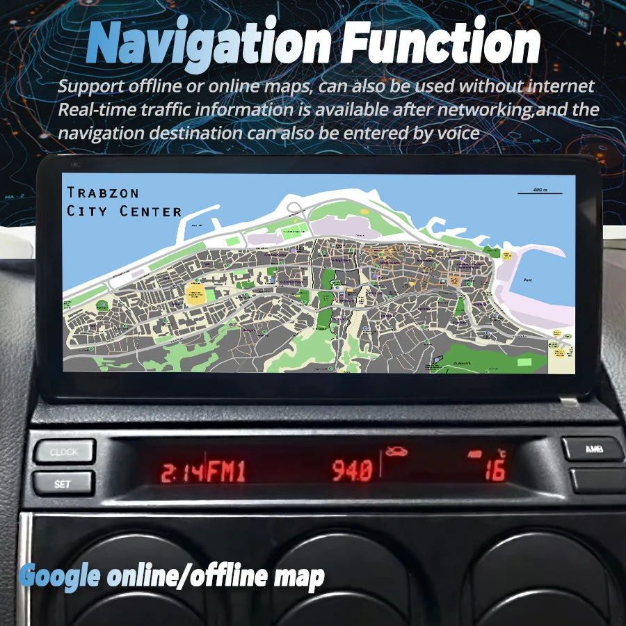 Multimedia Player Android 14 Player 12.3'' IPS QLED Screen Car radio Music Stereo For Mazd | AUTOKITSHOP