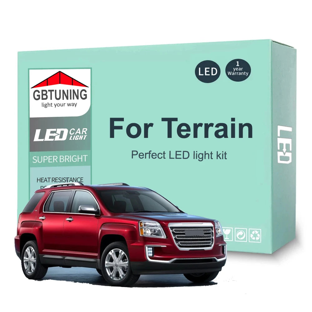 14-Piece LED Interior Light Kit for GMC Terrain - Canbus Error-Free Bulbs | AUTOKITSHOP