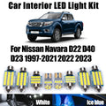 For Nissan Navara D22 D40 D23 1997- 2021 2022 2023 Car Number Plate Bulbs Canbus LED Inter