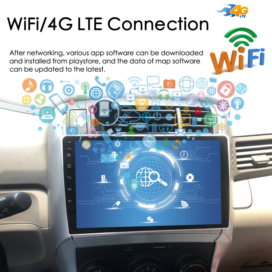 128GB Car Radio Android 14 Touch Screen Multimedia Video Player For Toyota Verso 2010 2011