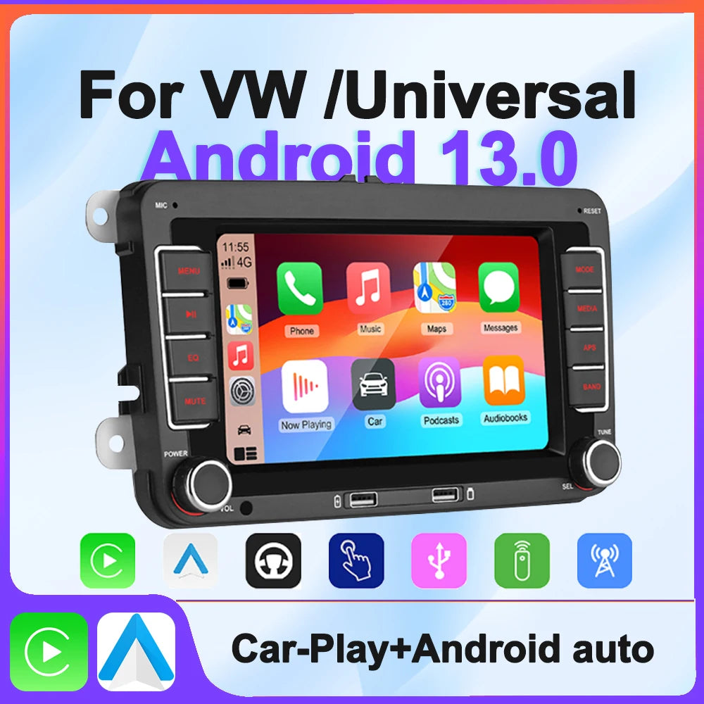 Carplay Android Auto Car Radio for Volkswagen Golf 5 6 Polo Passat B6 B7 CC Skoda Jetta Un