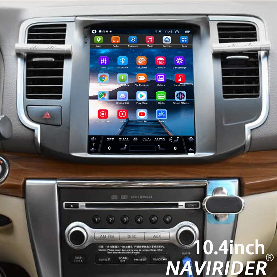 GPS Navi Carplay 10.4inch Vertical Screen Stereo 4G Android 15 Car Radio For Nissan Teana