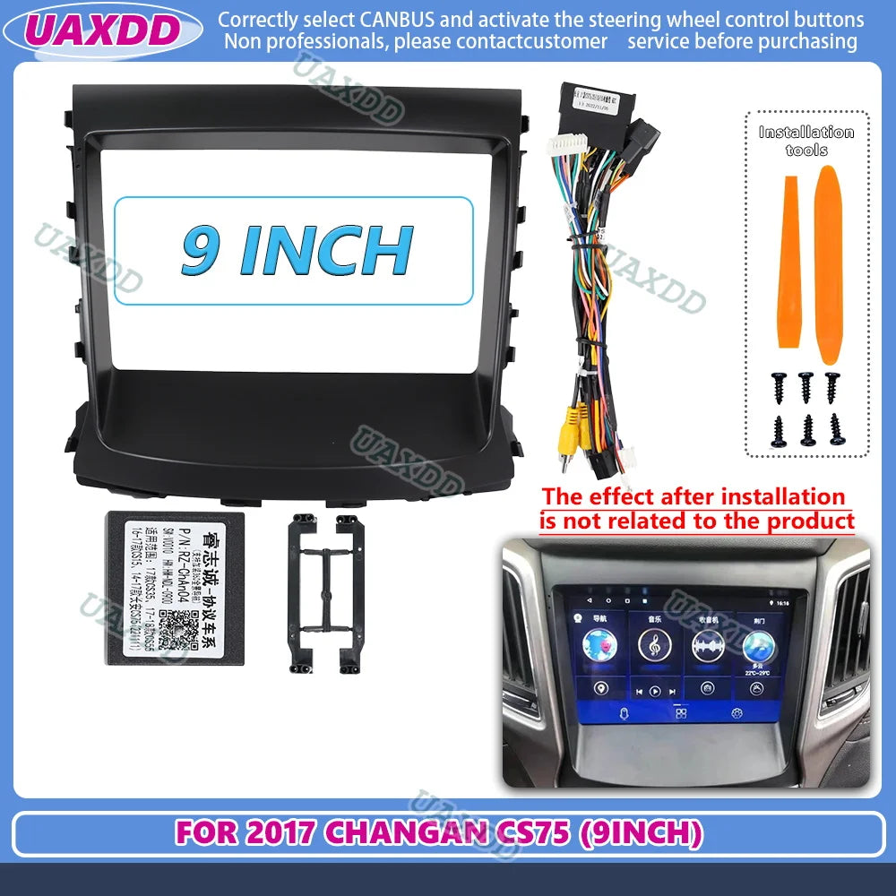 9 INCH 2017 CHANGAN CS75 Stereo GPS MP5 Android 2 Din fascas adapter cable video harness n
