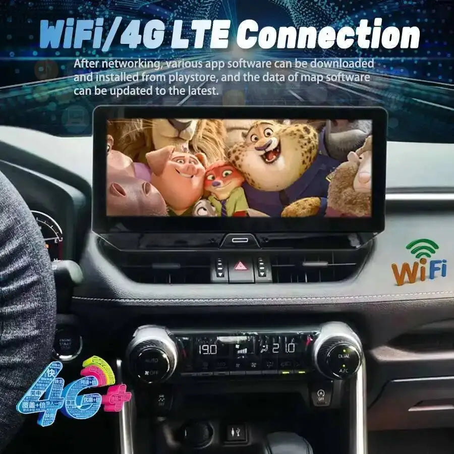 8GB+128GB Wireless 12.3''CarPlay 1920*720P Car Radio Stereo For Toyota RAV4 2020-2025 GPS