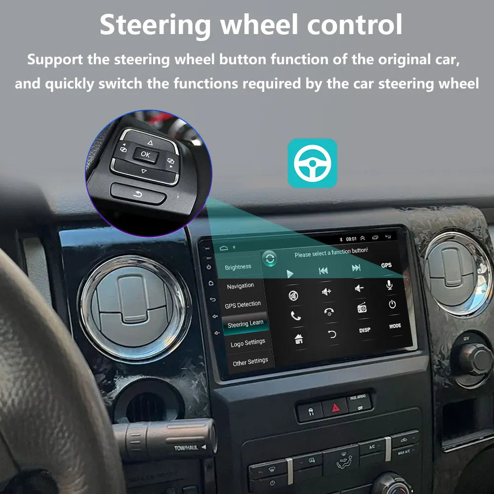 Android 16 Car Radio For Ford F150 P415 Raptor 2008 - 2014 QLED 2DIN Head Unit GPS NAVI BT