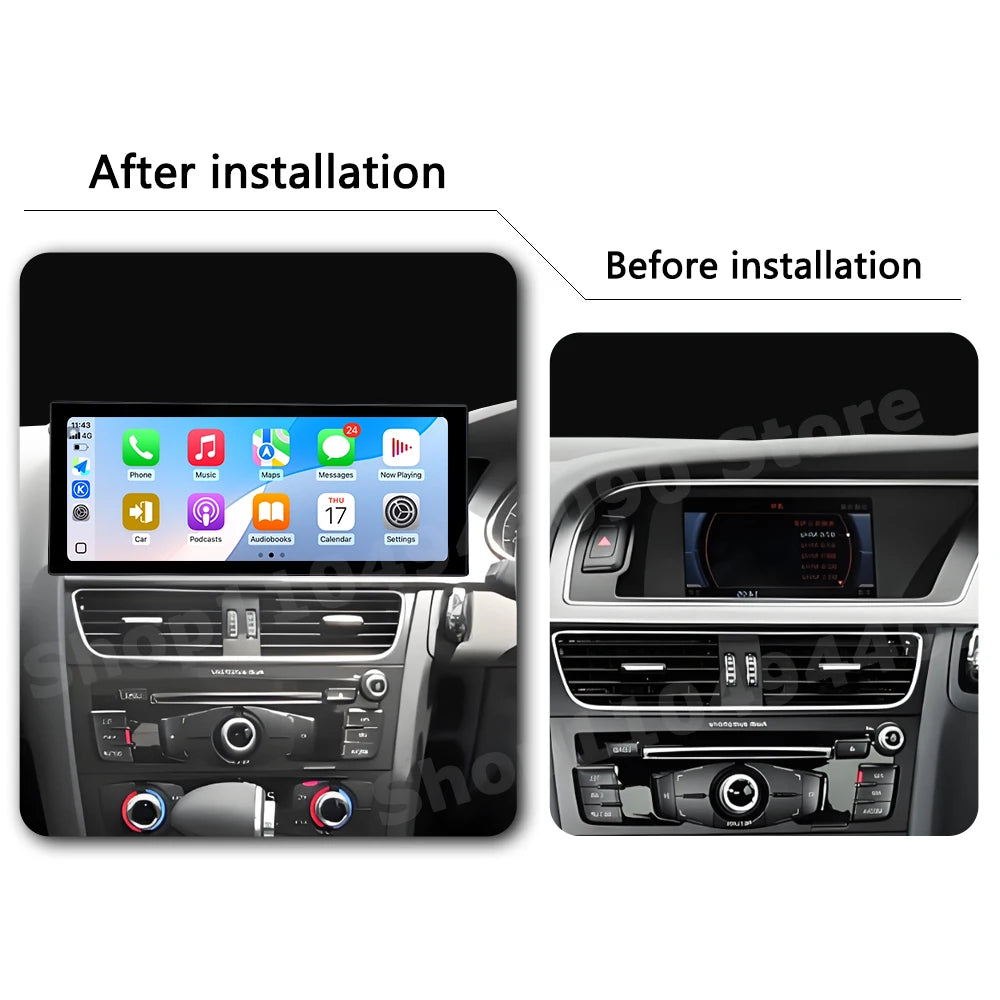 Right Hand Drive for Audi A4 B8 A5 2009 - 2016 QLED 2400*900P Android 14 Multimedia BT GPS