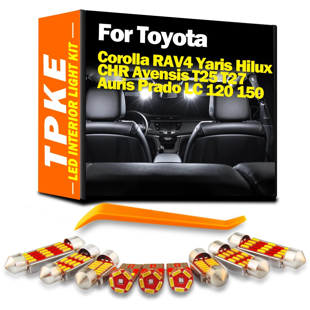 LED Interior Light Kit for Toyota Corolla RAV4 Hilux Yaris CHR C-HR Avensis T25 T27 Auris Prado LC 120 150 Signal Lam...