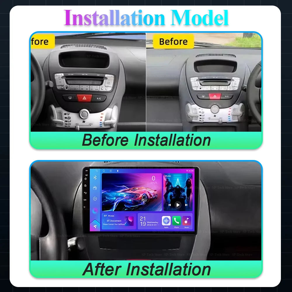 Car Radio For Peugeot 107 Toyota Aygo Citroen C1 2005-2014 Multimedia Player Carplay Andro | AUTOKITSHOP