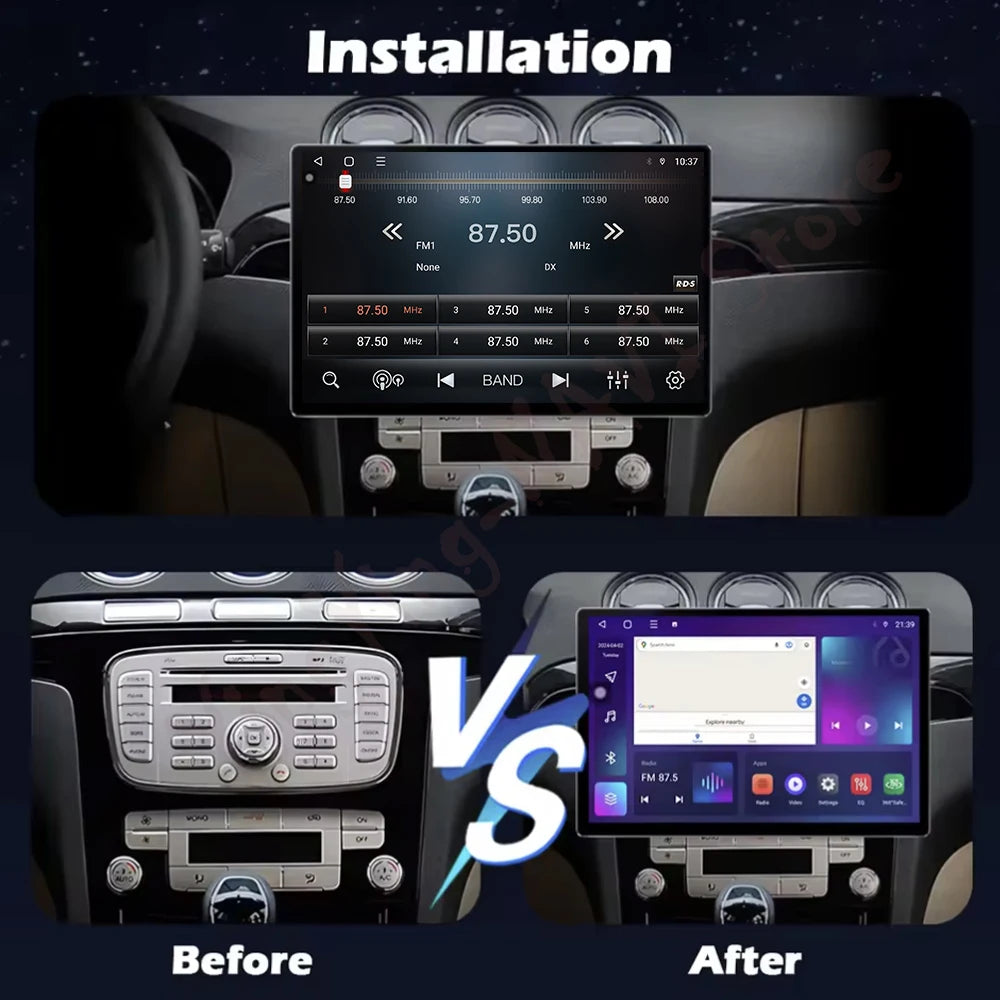 Android OS Wireless Carplay For Ford S-MAX 2007-2008 Player Stereo WiFi+4G Video Auto Mult