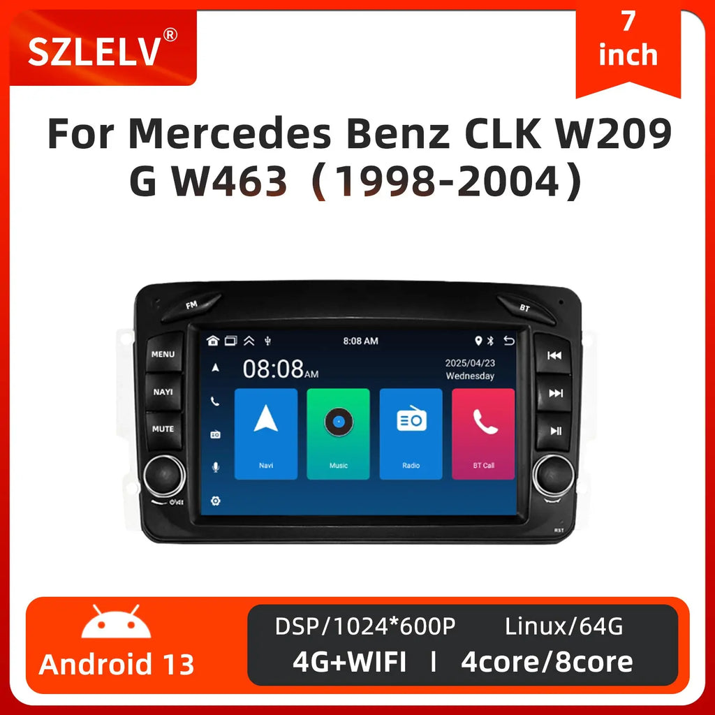 For Mercedes Benz CLK W209 G W463 1998-2004 Multimedia Audio Car Player with Navigation Ca