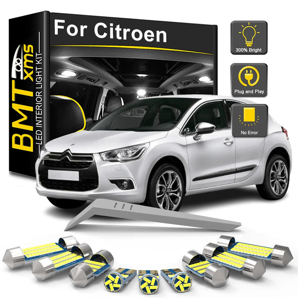 LED Interior Light Kit for Citroen E MEHARI Saxo C Elysee Xsara ZX C0 C1 C2 C3 C4 Nemo 1991-2009 - Canbus Dome Map Do...