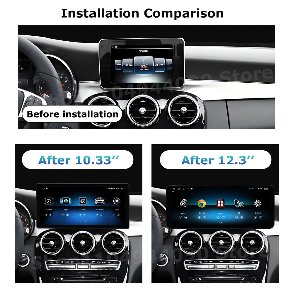 Touch Screen for Mercedes BENZ C CALSS W205 GLC X253 2015 - 2018 Android 14 Car Multimedia