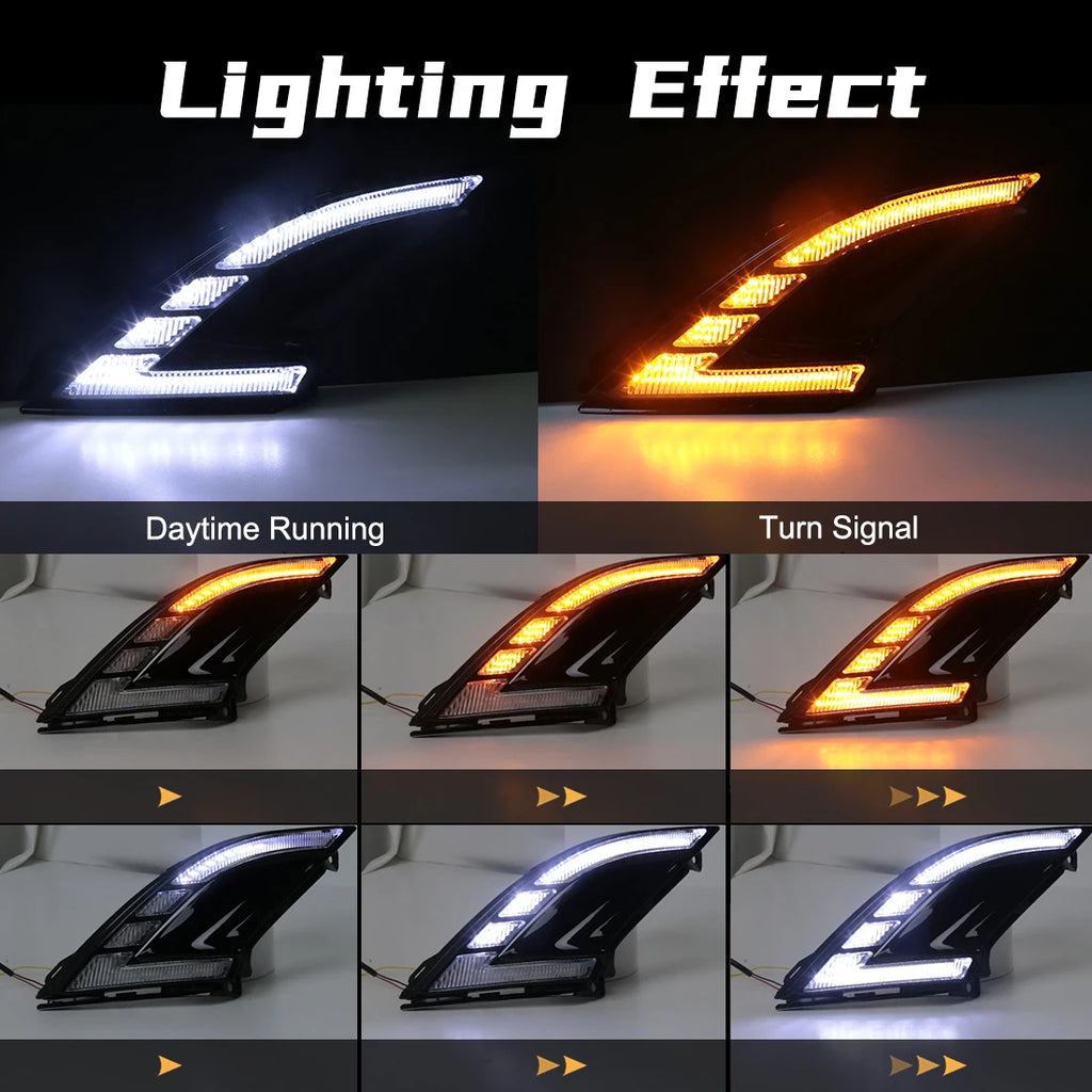 LED Daytime Running Lights For Honda Accord 2023 2024 White DRL Yellow Turn Signal Fog Lam | AUTOKITSHOP