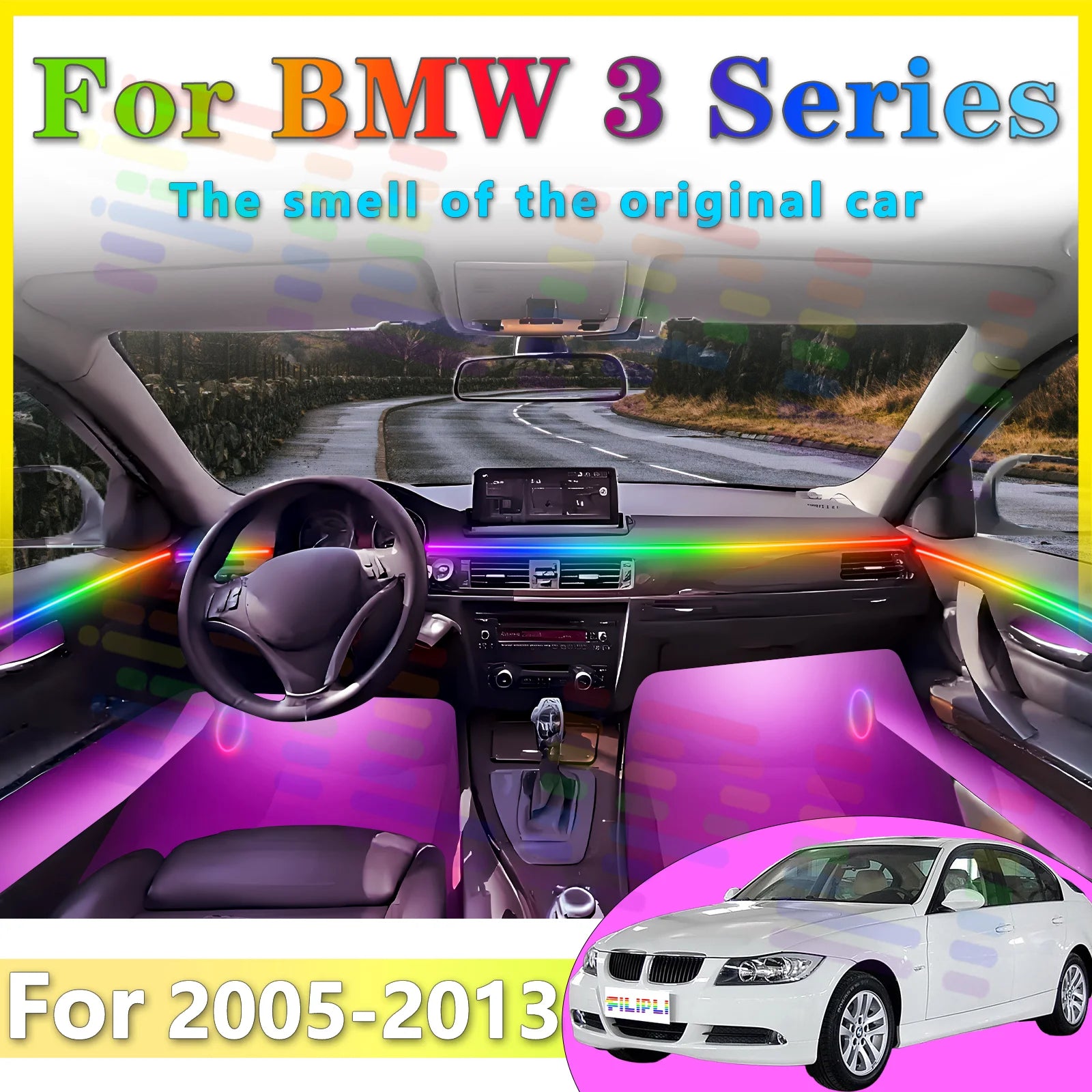 RGB - Ambient Light - for BMW E93 E91 E90 - Car Interior Lighting | AUTOKITSHOP