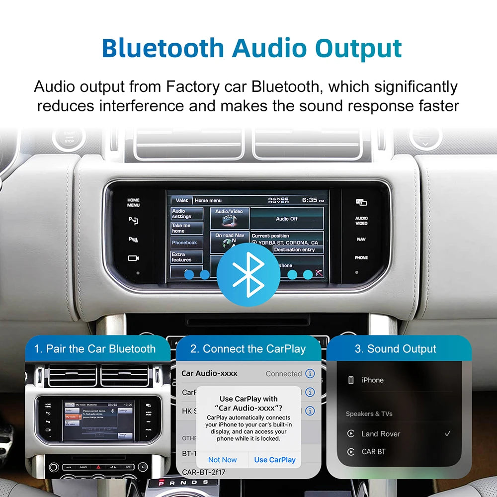 for Lander Rover Jaguar Ranger Rover Evoque Discovery 4 Wireless CarPlay Android Auto retr