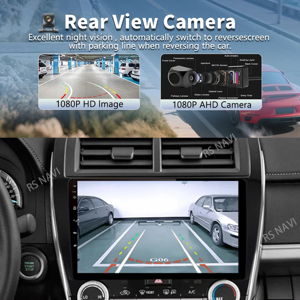 Android 16 For Toyota Camry US 2012 - 2014 2K QLED Android Car Radio Multimedia Video Play
