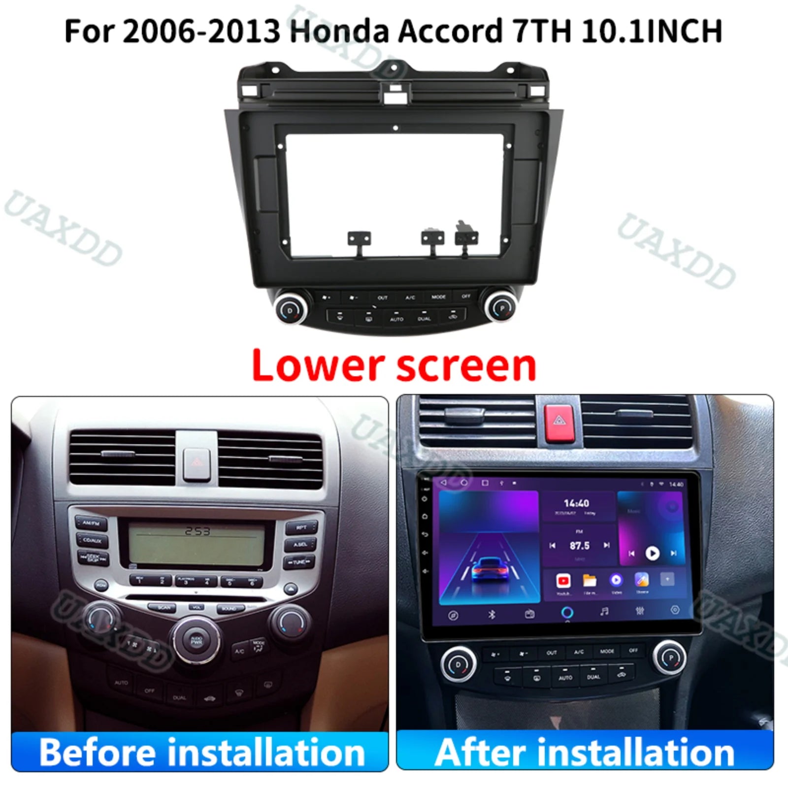 2 Din Car DVD Radio Android Fascia Multimedia for Honda 2004-2007 Accord 9 10.1 Inch Video