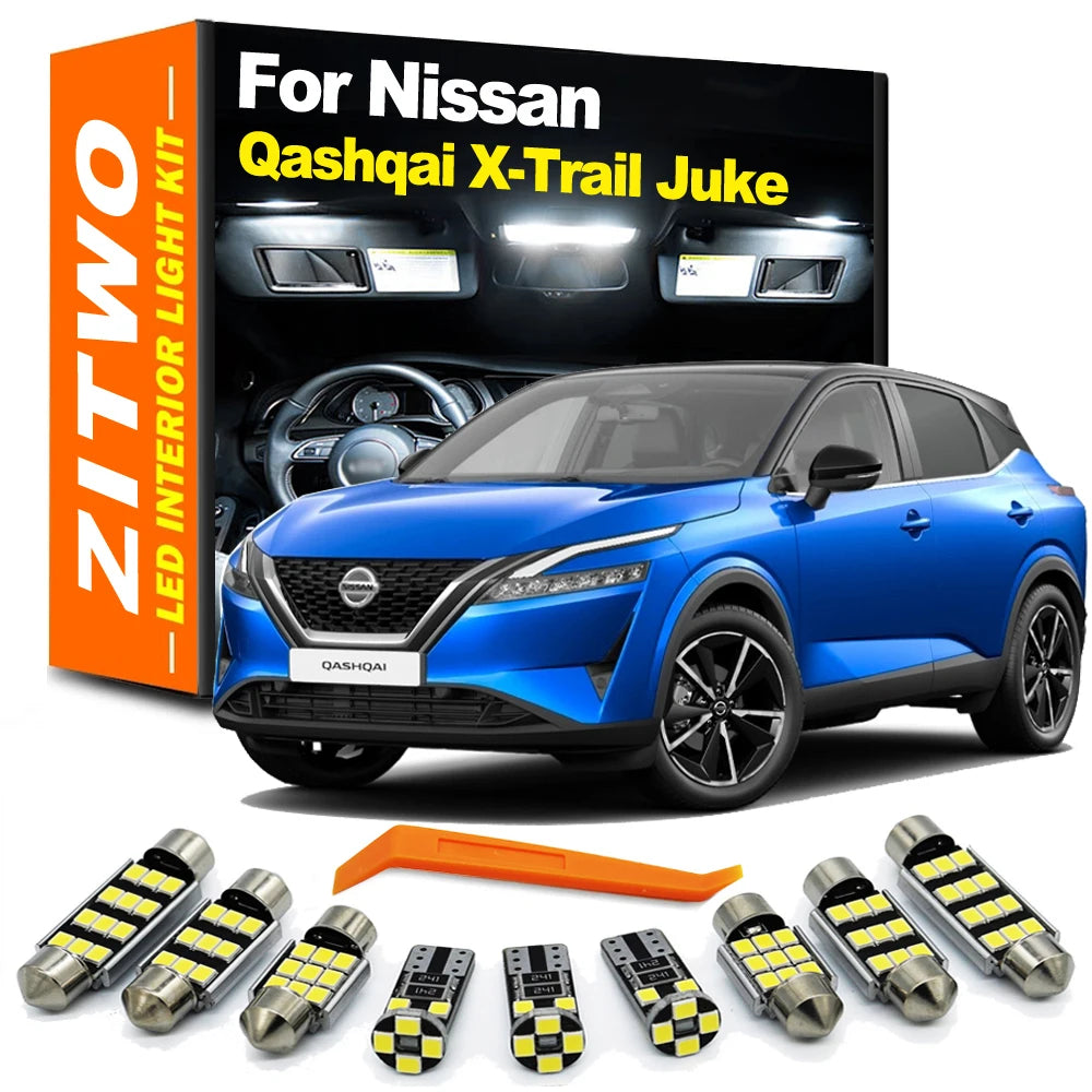 Canbus Auto LED Interior Dome Reading Light Bulb Kit For Nissan Qashqai J10 J11  for Nissan T31 J11 T32 - Canbus LED Car