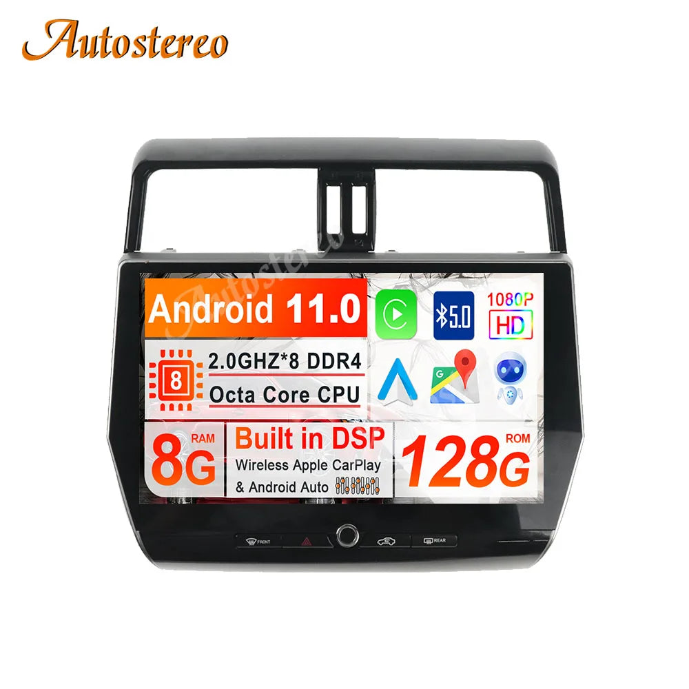 Qualcomm Android 13 For TOYOTA Land Cruiser Prado 150 2018-2023 Tesla Style Car Multimedia