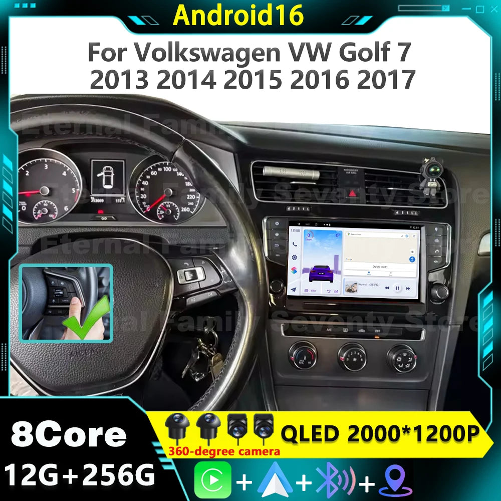 9-inch Android 16 ForVolkswagen VW Golf 7 2013 2014 2015 2016 2017 all-in-one Carplay Car