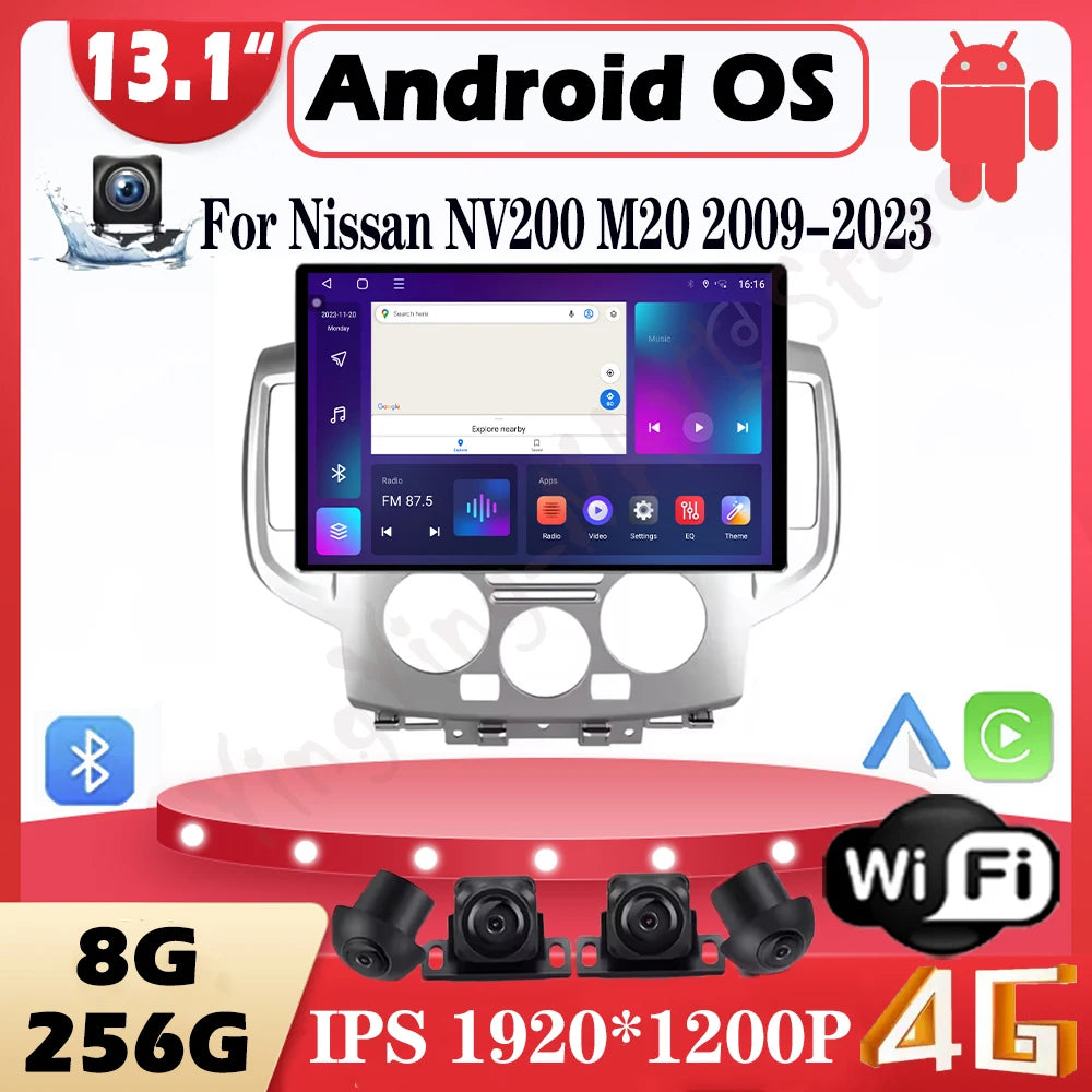 For Nissan NV200 M20 2009-2023 Car Radio Multimedia Video Navigation BT Stereo 4G WIFI 8Co