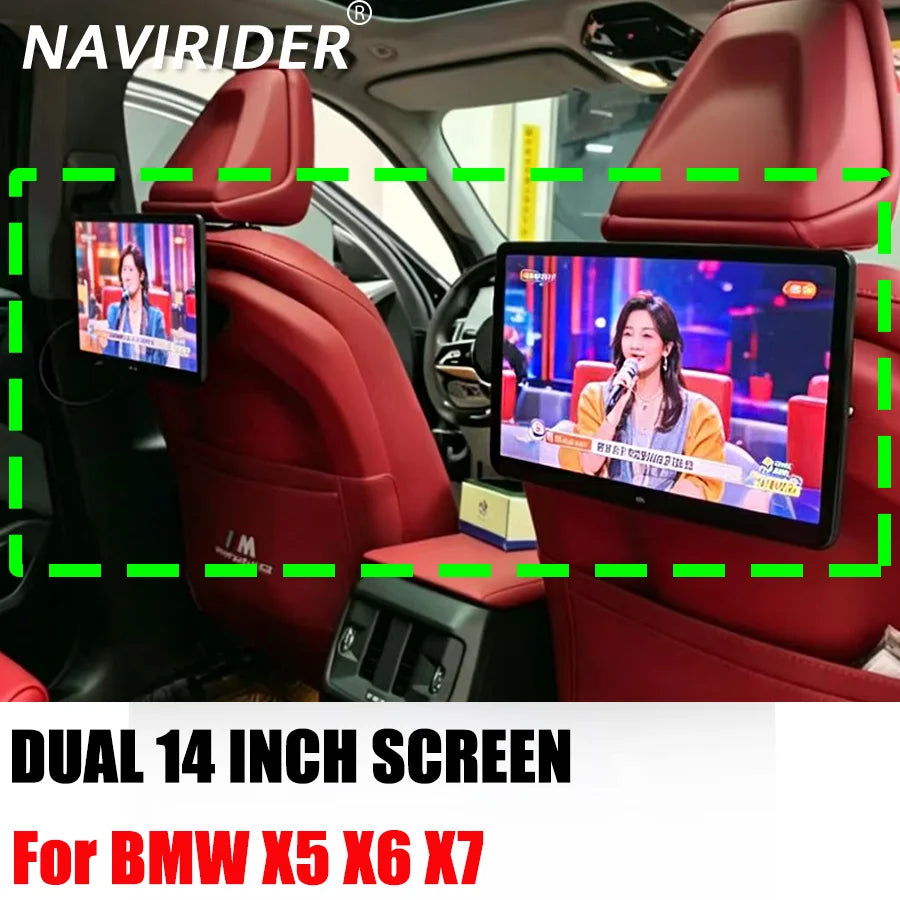 S 14inch Car TV Rear Seat Entertainment For BMW X5 X6 X7 Android Headrest Monitor 4k Scree | AUTOKITSHOP