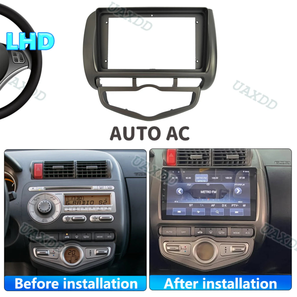 For 2002-2007 Honda fit city jazz 9inch radio android stereo frame panel fascia dashboard