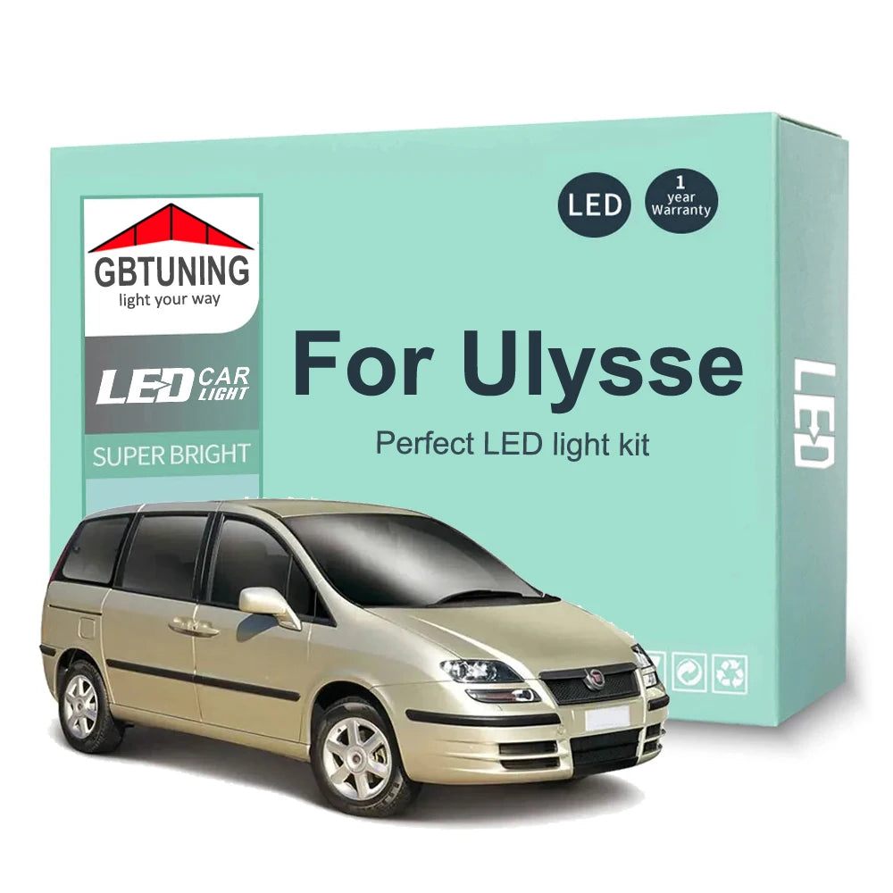 16-Piece LED Interior Light Kit for Fiat Ulysse 2 MK2 179 2003-2007 - Canbus Dome Map Door Trunk Bulbs | AUTOKITSHOP