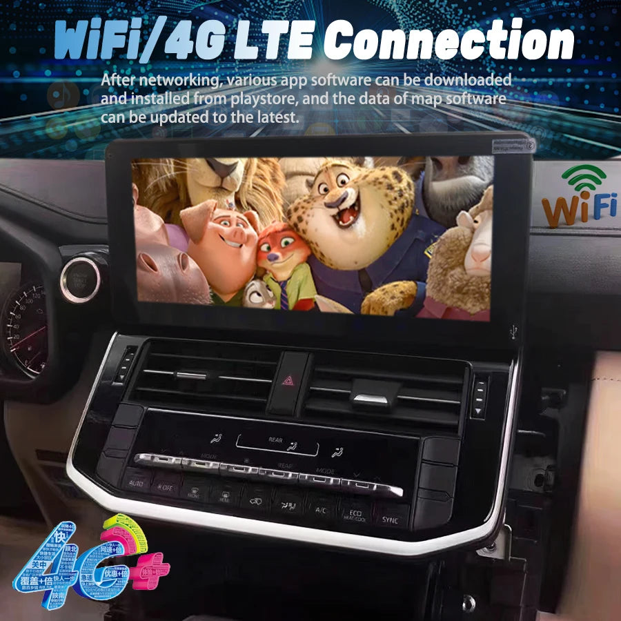 For Toyota LC300 2023 land Cruiser 300 Car Multimedia Video Player Android 14 1920 * 720 Q