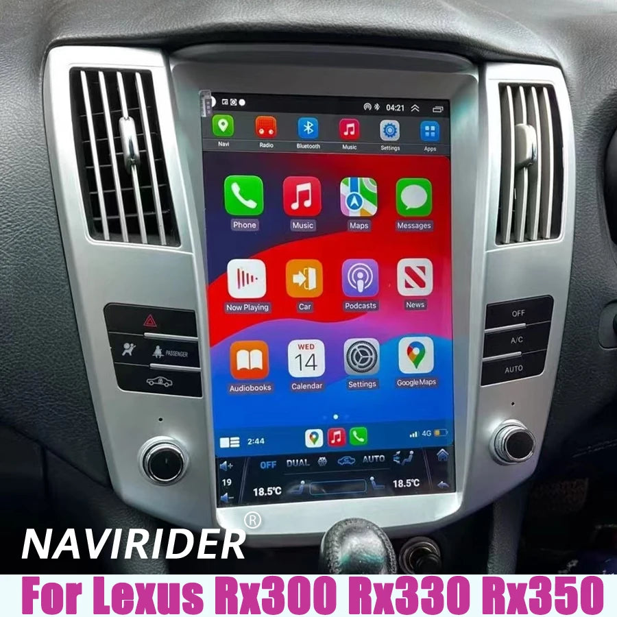 12.8" Vertical Screen carplay Car Radio For Lexus Rx300 Rx330 Rx350 2004-2007 Toyota Harri