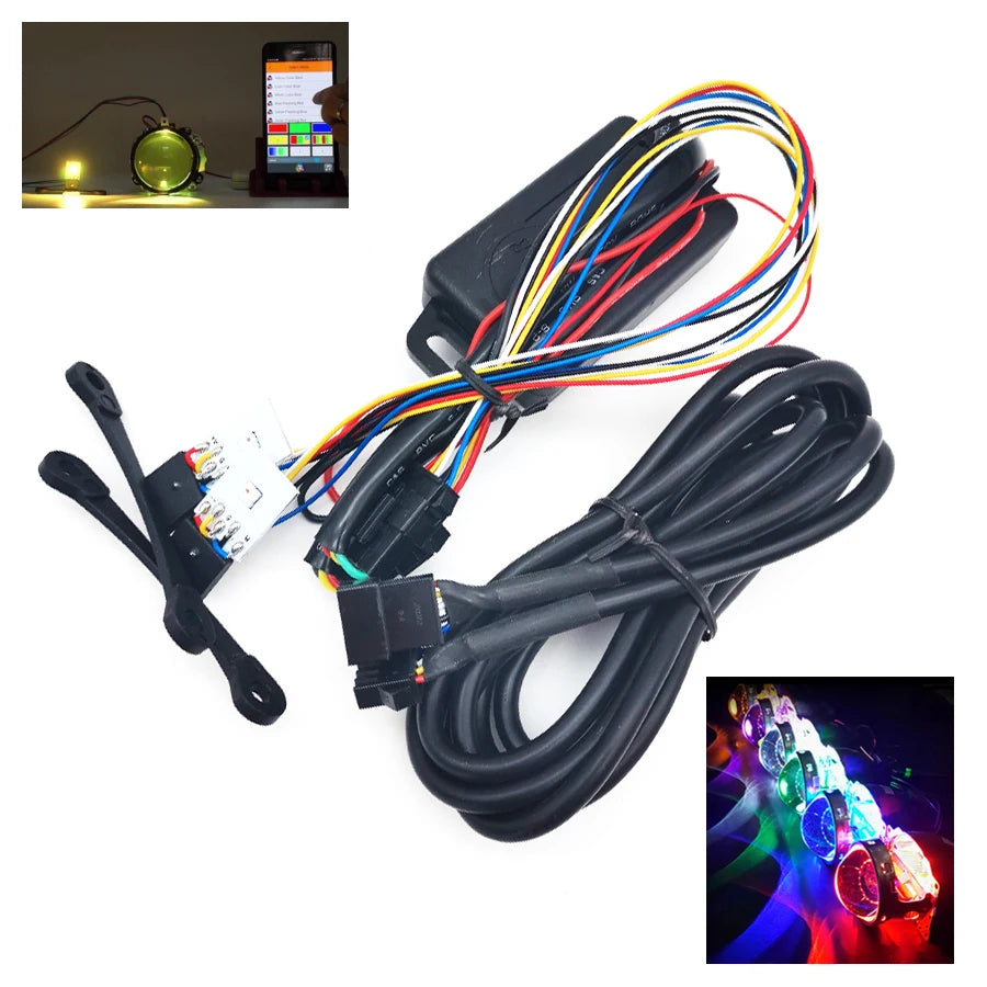 1 Pair Universal Car Styling Single Bead RGB LED Devil Eyes Bluetooth App control for Head