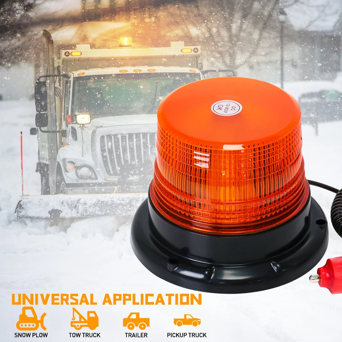 Car Truck Roof Top Warning Light Emergency LED Strobe Light Flashing Beacon With Magnetic  | AUTOKITSHOP