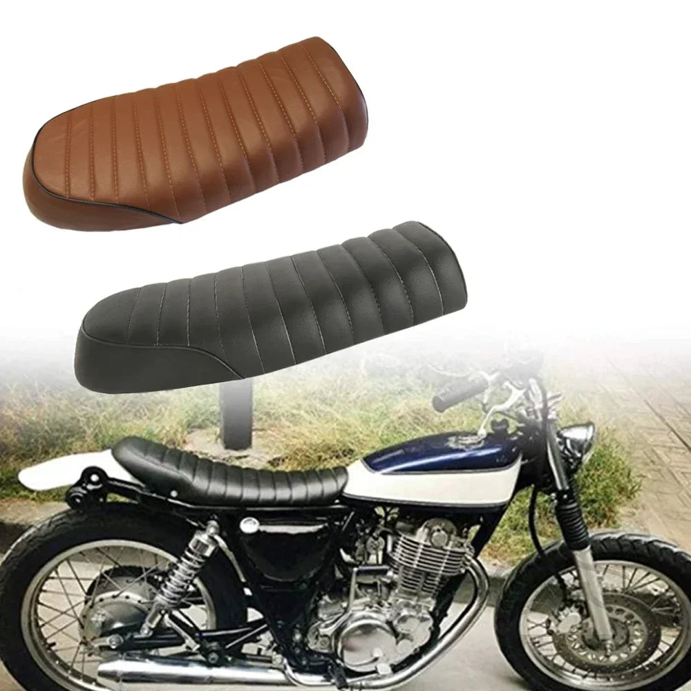 PU Motorcycle Leather Vintage Cafe Racer Refit Flat Saddle Cushion Replacement f for CG12 SR00 CB30 - Automotive LED Lig