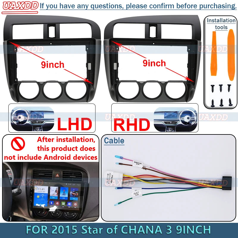 FOR 2015 Star of CHANA 3 Generation Three 9INCH Radio Android Stereo Frame Panel Fascia Mu