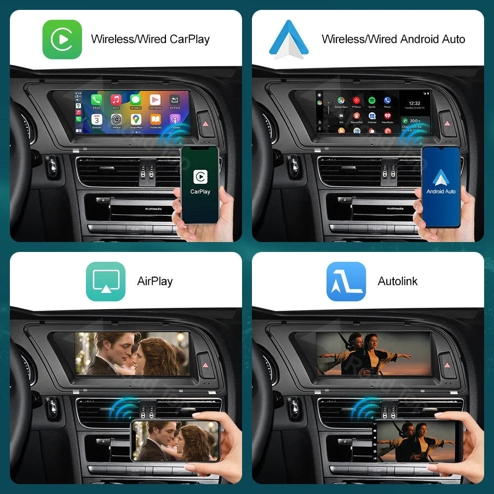 CN RoadTop 3G MMI Wireless CarPlay Multimedia Ultra-thin Screen Android Auto For Audi A4 2