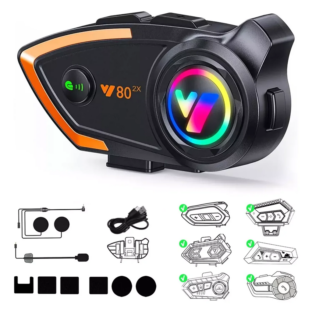 Y80-2x Helmet Bluetooth Headset FOR Third Party Headset Electronics Navigation Motorcycle