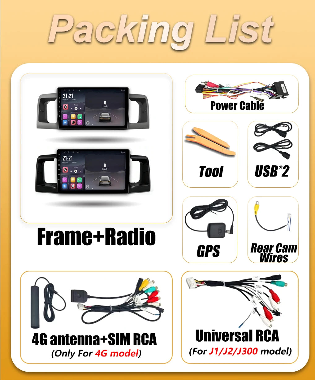 Car Radio Android 16 For Toyota Corolla E130 E120 2000-2006 Carplay Autoradio Stereo DSP M | AUTOKITSHOP