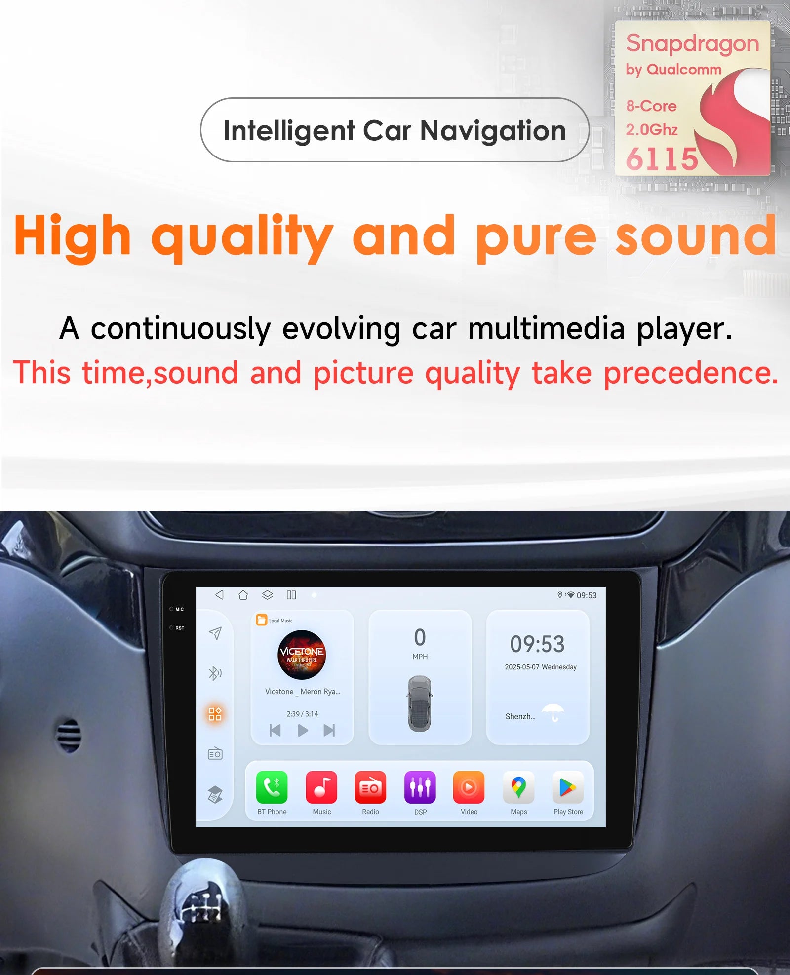 BySnapdragon 6115 Car radio for Mercedes-Benz W639 Vito 2 Viano 2 2003-2015 Carplay Androi