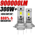 300W Turbo H7 LED Headlight Bulbs CANBUS Lights 900000LM Mini Lamp 1:1 7535 CSP Wireless C