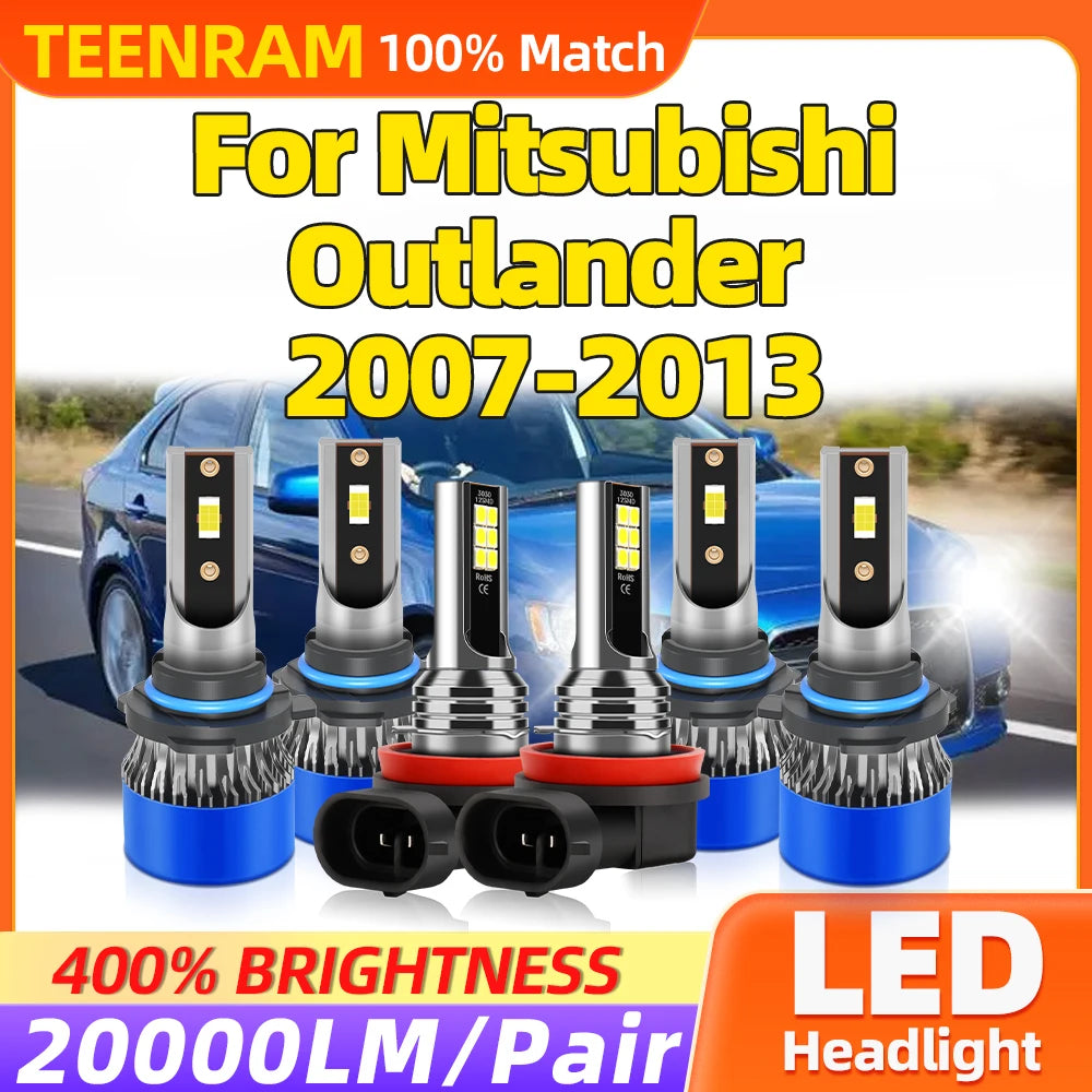 60000LM Canbus LED Headlight Bulbs 360W Car Lamp 12V Turbo Fog Light For Mitsubishi Outlan