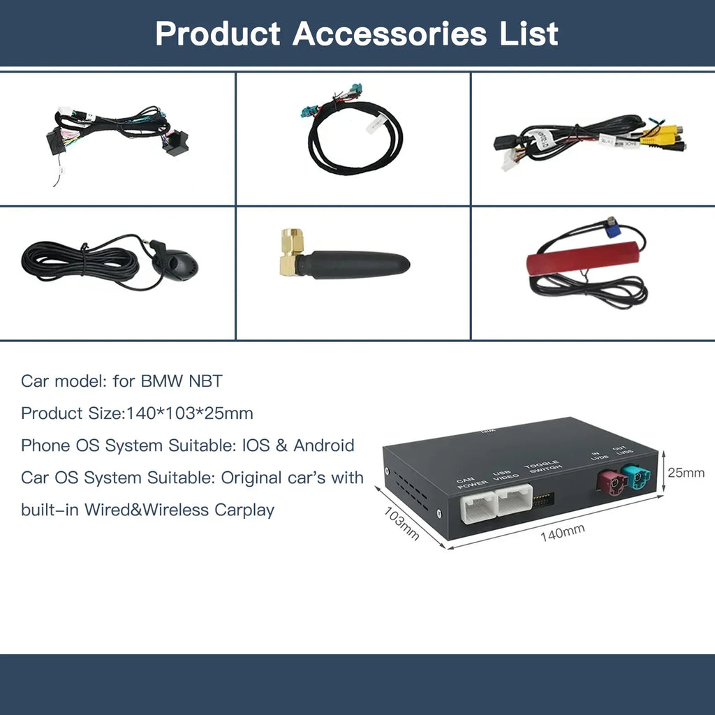 Wireless CarPlay Android Auto for BMW Mini R55 R56 R57 R58 R59 R60 R61 F54 F55 Clubman Cou