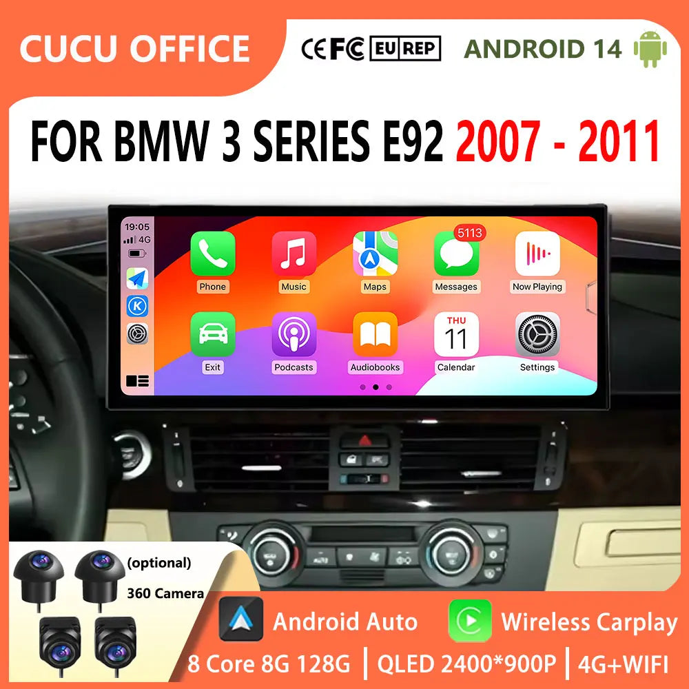 for BMW 3 Series E92 2007 2008-2011 CCC/CIC System Wireless Carplay Android Auto Car Radio | AUTOKITSHOP