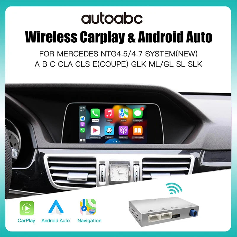 AUTOABC Wireless Carplay Android Module For Mercedes Benz A B C E CLA GLA GLK ML CLS NTG4.