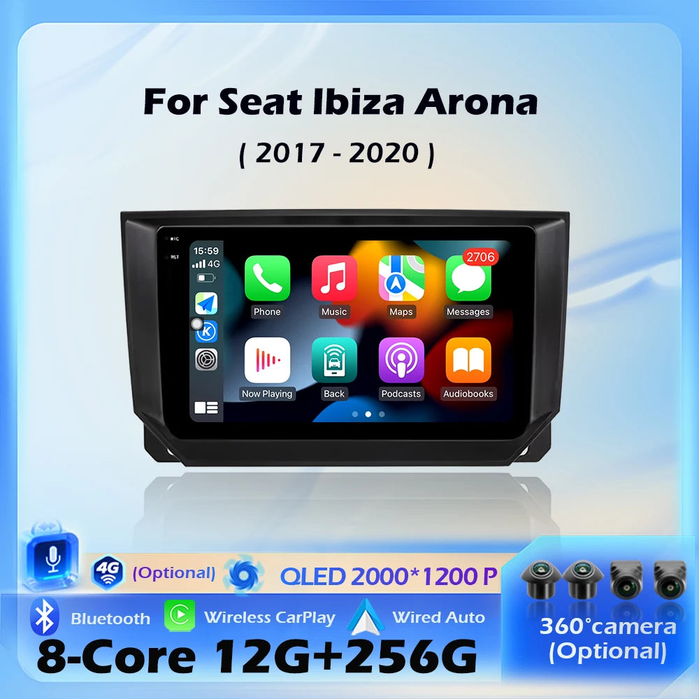 For Seat Ibiza Arona 2017 - 2020 Android 16 Wireless CarPlay Car Radio Multimedia Video Pl