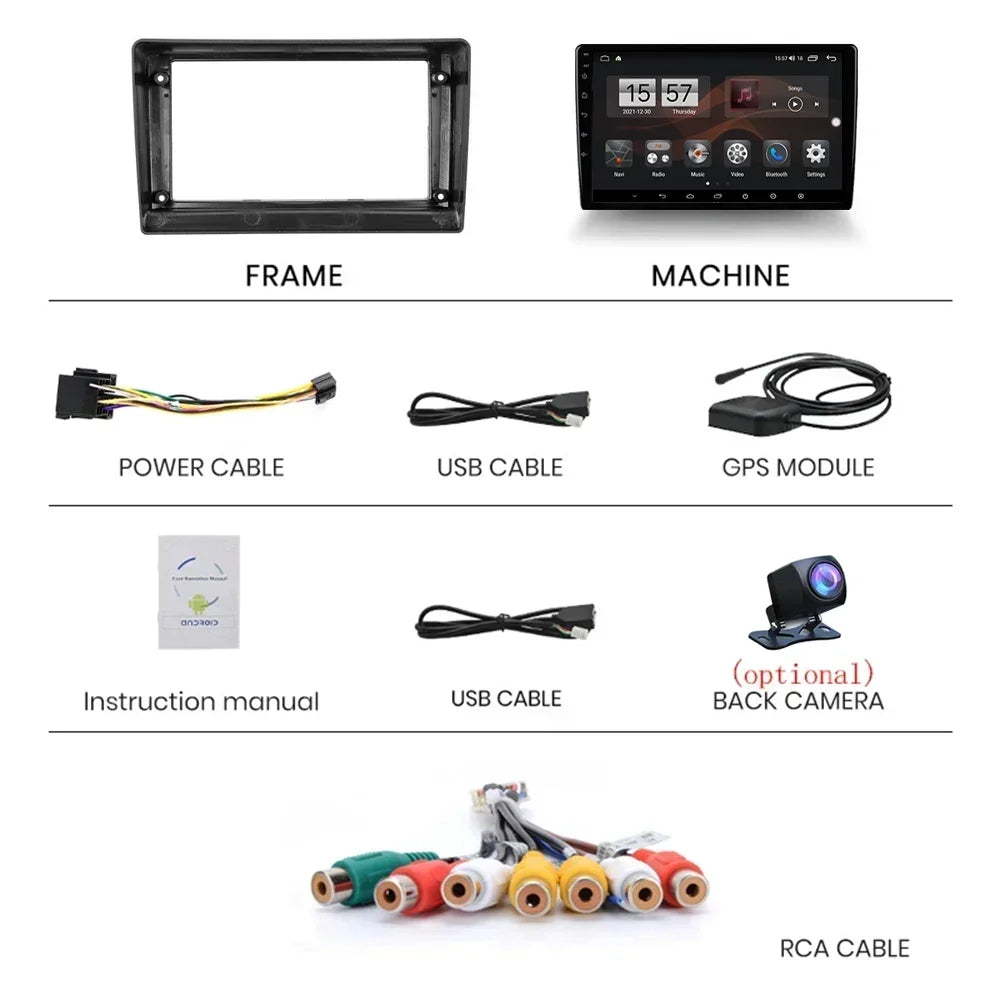 For Kia Picanto SA Morning 2004-2007 Android 14 Car Radio Multimedia CarPlay Video Player